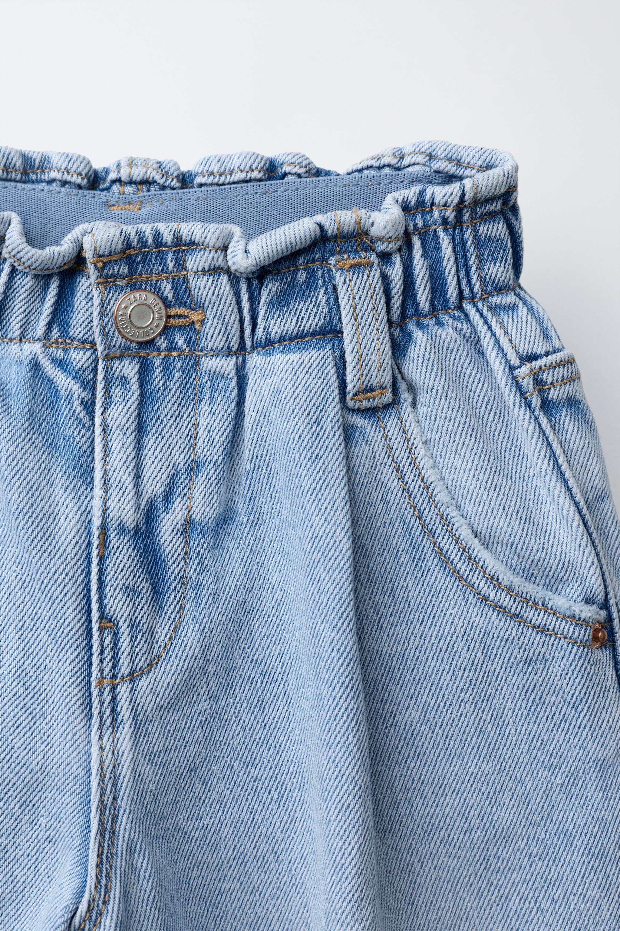 JEANS BAGGY PAPERBAG POCHES COEUR